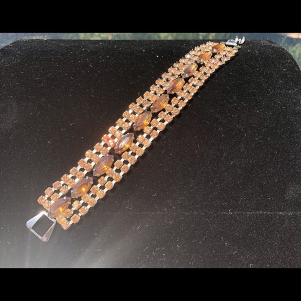 Vintage amber glass bracelet